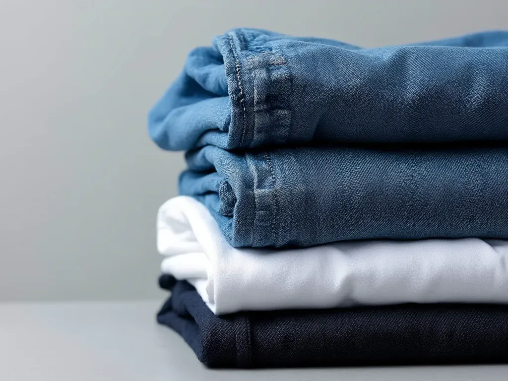 Denim jeans prepared for laundry service in Tiburon